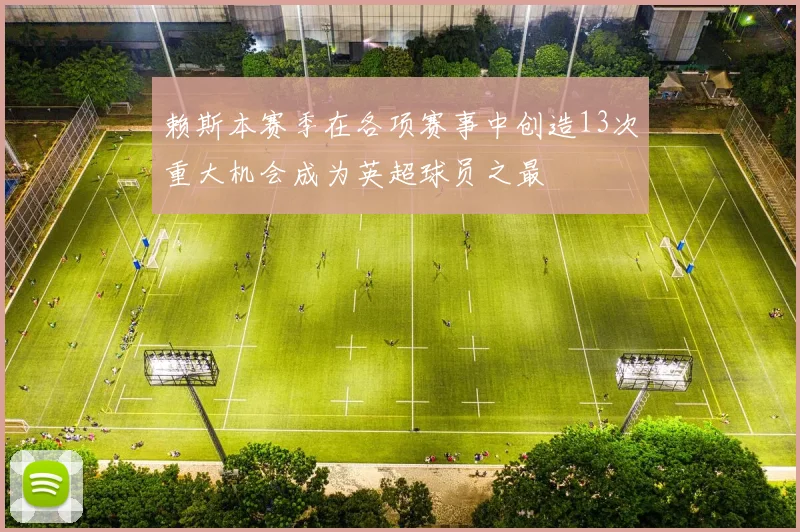 赖斯本赛季在各项赛事中创造13次重大机会成为英超球员之最